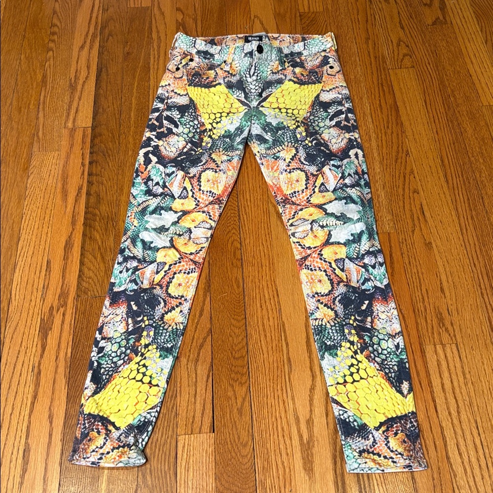 Hudson Special Edition Nico Snake Skin print colorful stretch jeans sz 28